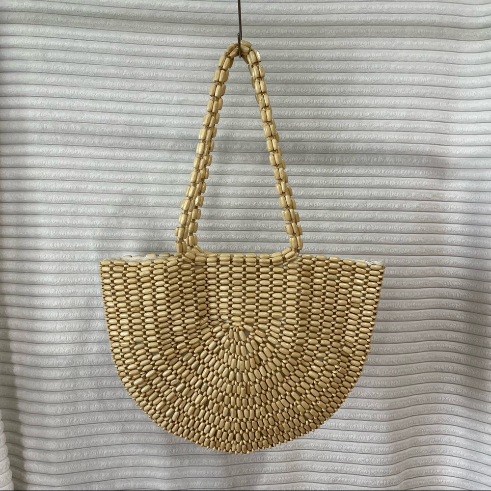 Beaded spring summer purse tote shoulder beach bag
